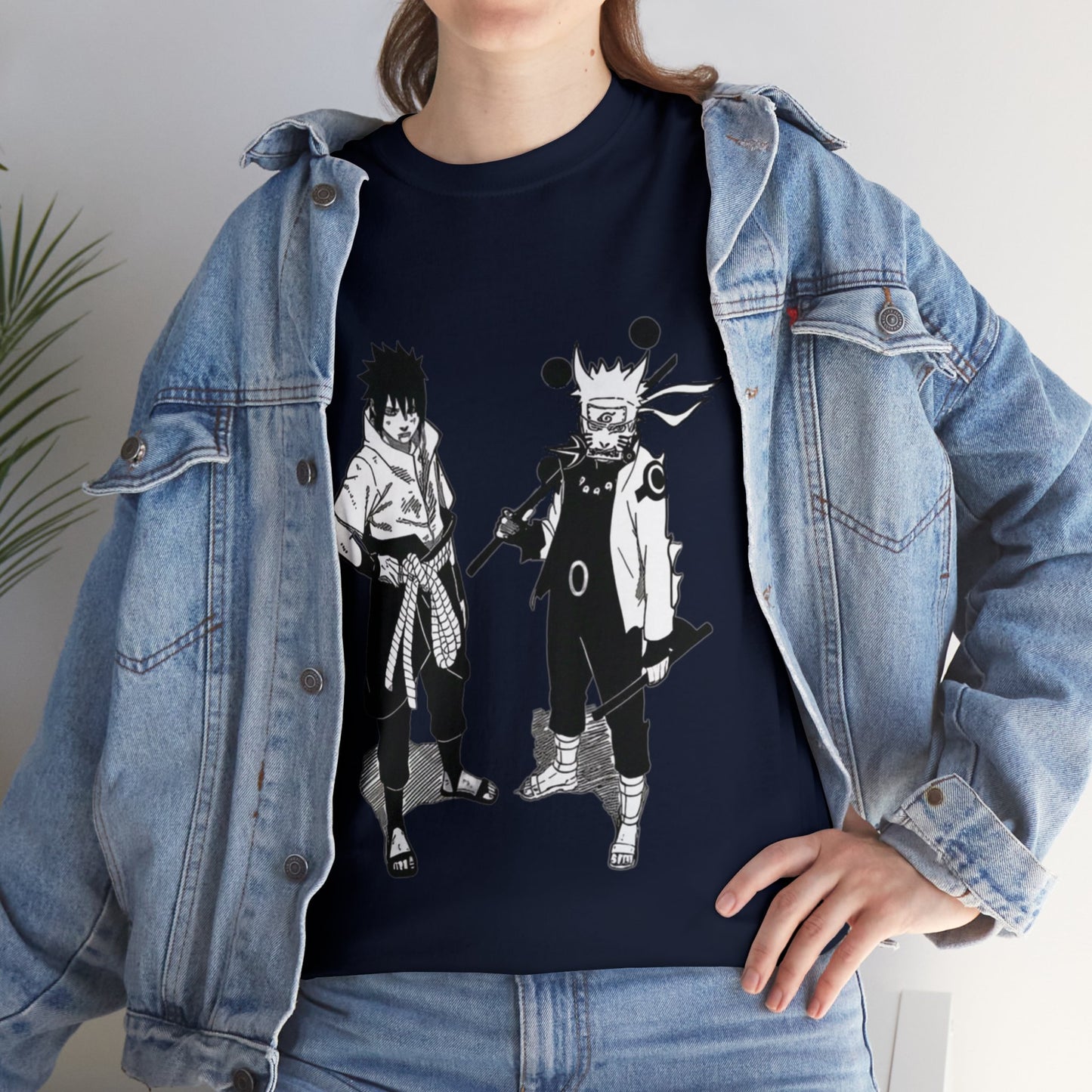 Unisex Heavy Cotton T-shirt - "Naruto & Sasuke Manga 2" from Naruto Shippuden