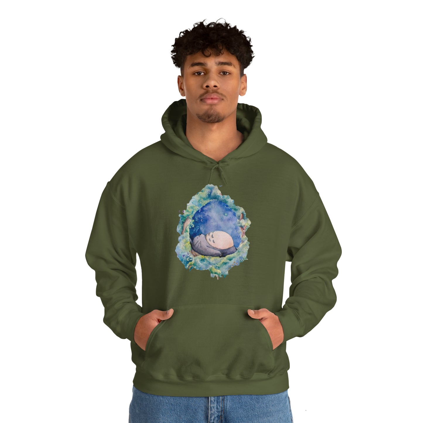 Unisex Heavy Blend™ Hoodie - "Totoro Sleeping" from Studio Ghibli