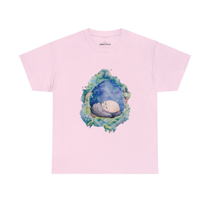 Unisex Heavy Cotton T-shirt - "Totoro Sleeping" from Studio Ghibli