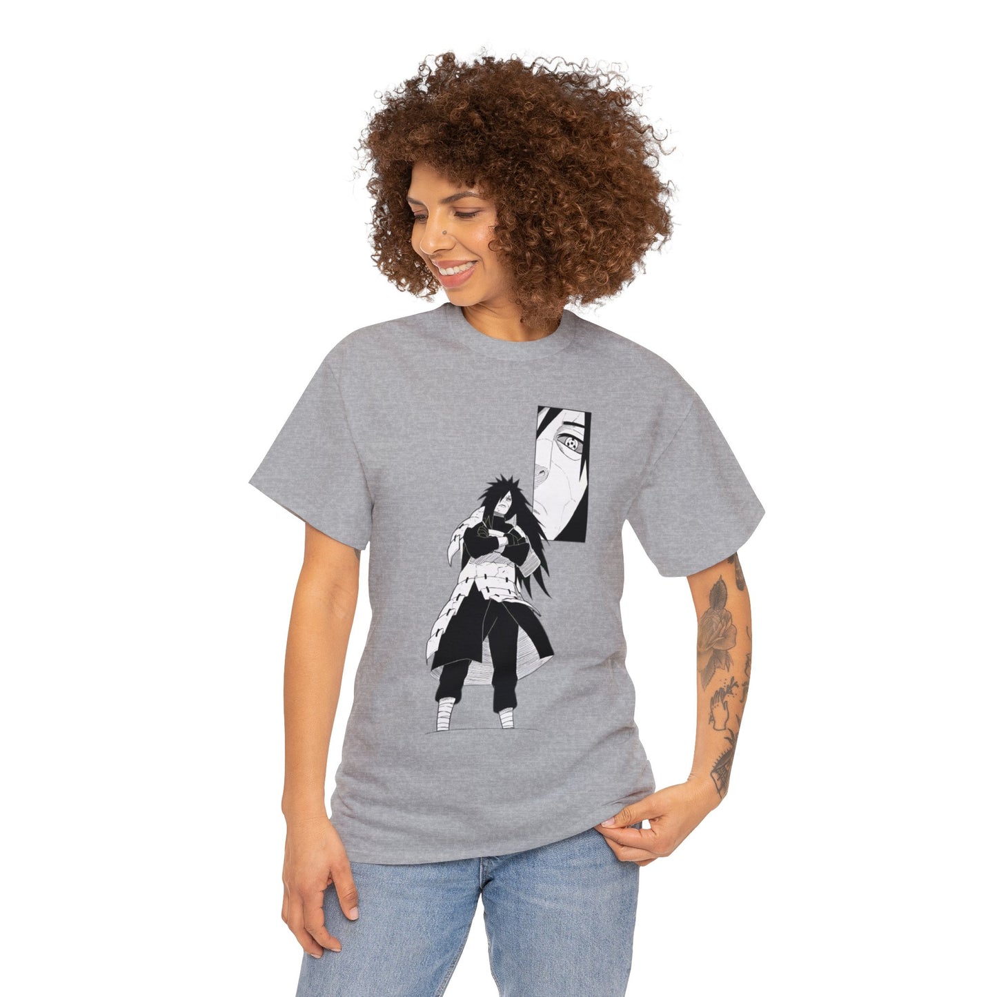 Unisex Heavy Cotton T-shirt - "Madara´s First Manga Appearance" from Naruto Shippuden