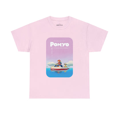 Unisex Heavy Cotton T-shirt - "Ponyo Movie Poster" from Studio Ghibli