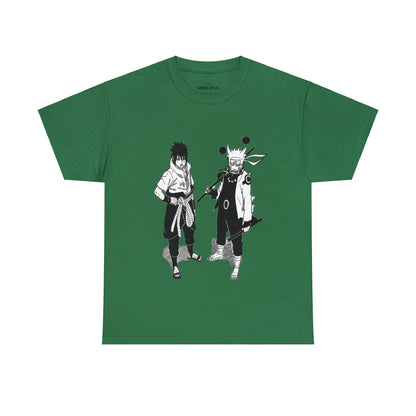 Unisex Heavy Cotton T-shirt - "Naruto & Sasuke Manga 2" from Naruto Shippuden