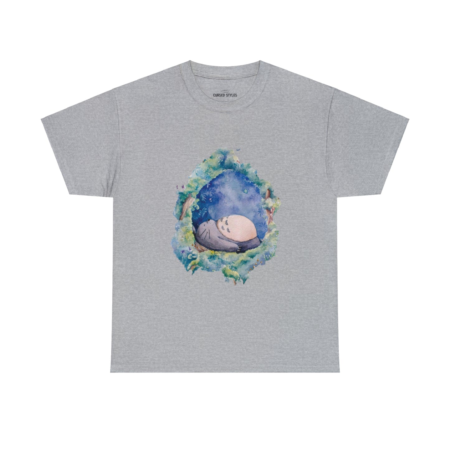 Unisex Heavy Cotton T-shirt - "Totoro Sleeping" from Studio Ghibli