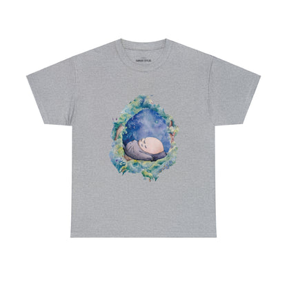 Unisex Heavy Cotton T-shirt - "Totoro Sleeping" from Studio Ghibli