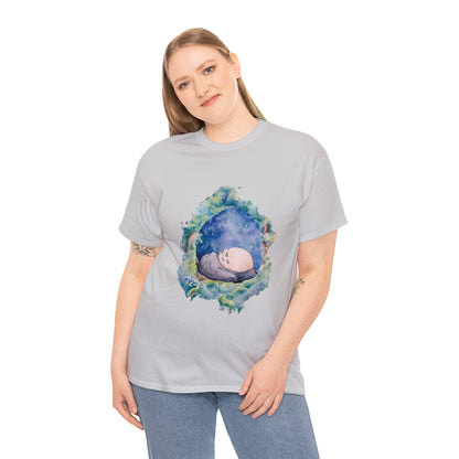 Unisex Heavy Cotton T-shirt - "Totoro Sleeping" from Studio Ghibli