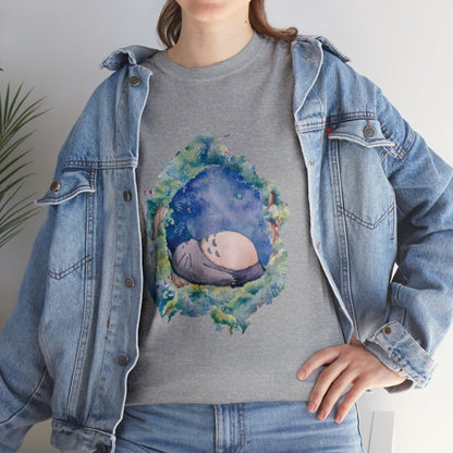 Unisex Heavy Cotton T-shirt - "Totoro Sleeping" from Studio Ghibli