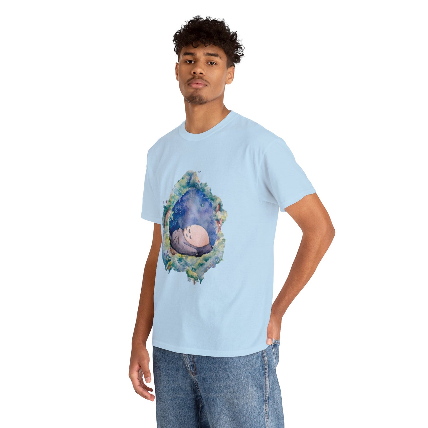 Unisex Heavy Cotton T-shirt - "Totoro Sleeping" from Studio Ghibli