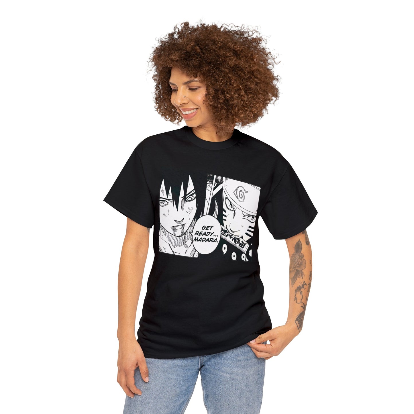 Unisex Heavy Cotton T-shirt - "Naruto & Sasuke Manga" from Naruto Shippuden