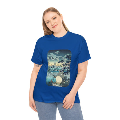 Unisex Heavy Cotton T-shirt - "Totoro Fishing" from Studio Ghibli