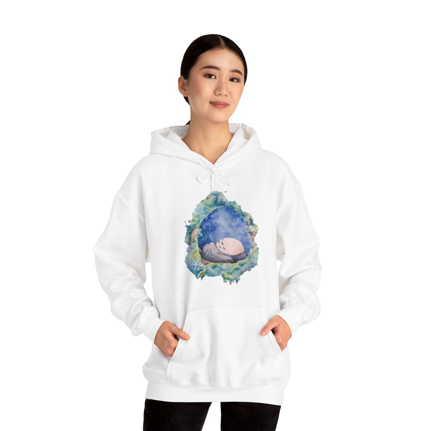 Unisex Heavy Blend™ Hoodie - "Totoro Sleeping" from Studio Ghibli