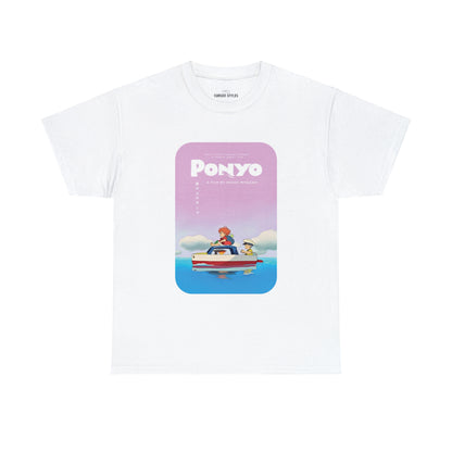 Unisex Heavy Cotton T-shirt - "Ponyo Movie Poster" from Studio Ghibli