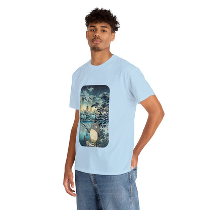 Unisex Heavy Cotton T-shirt - "Totoro Fishing" from Studio Ghibli